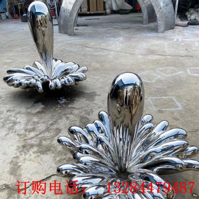 不銹鋼抽象鏡面水滴雕塑