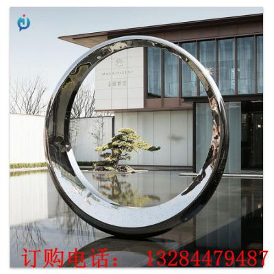 不銹鋼鏡面圓環雕塑