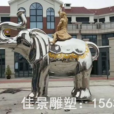 不銹鋼公園大象雕塑