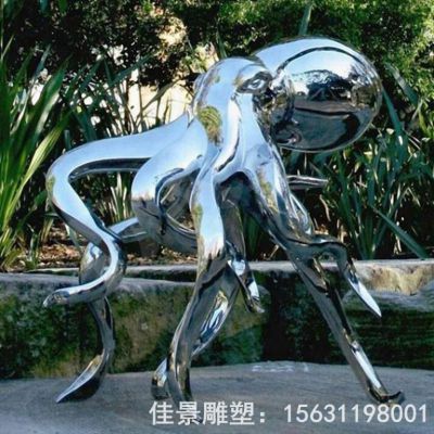 不銹鋼鏡面章魚雕塑