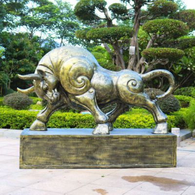發財牛動物標志銅雕