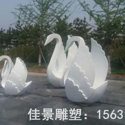 抽象天鵝動物不銹鋼雕塑